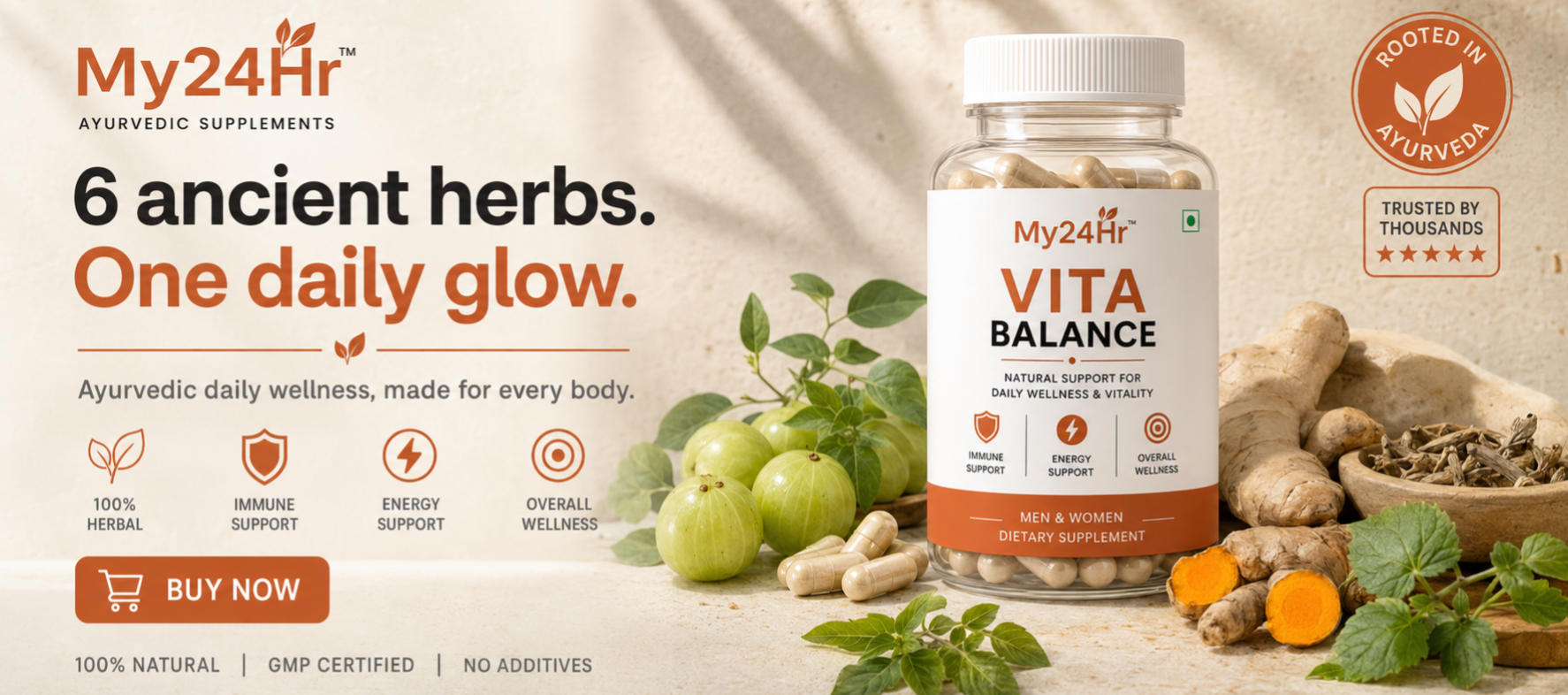 Vita Balance – Ayurvedic Daily Wellness, Immunity & Energy Capsules | My24Hr